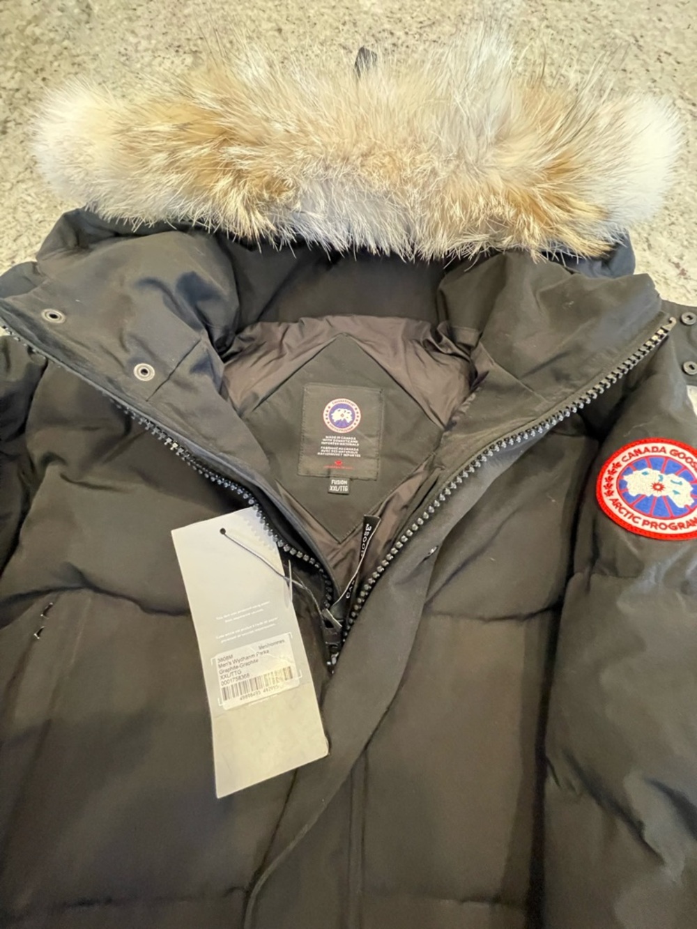 CANADA GOOSE WYNDHAM AUTHENTIC DOWN PARKA -30 DEGREES COYOTE FUR PTP 26 RET$1595